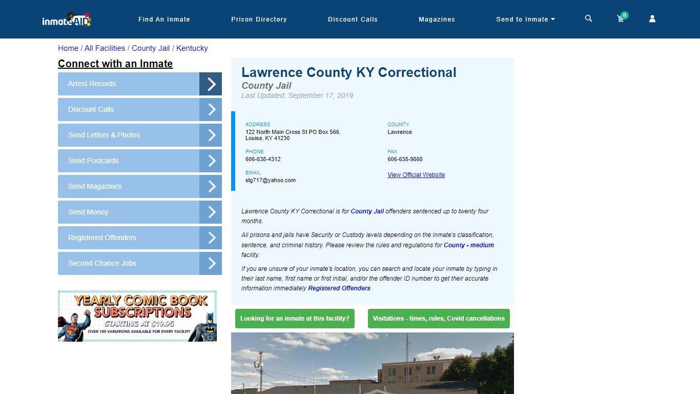 Lawrence County KY Correctional - Inmate Locator - Louisa, KY